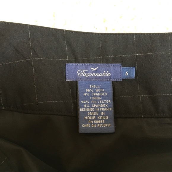 Faconnable Black Windowpane Pencil Skirt - Picture 2 of 2